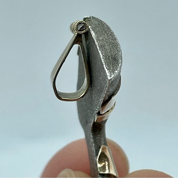 Vintage Unique Carved Pyrite 14k Gold CZ Nefertiti Pendant/Charm - Picture 6 of 14